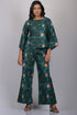 OWO THE LABEL Printed Co-ords Bottle Green Colour Top & Bottom (OTL-CO-RD-1001)